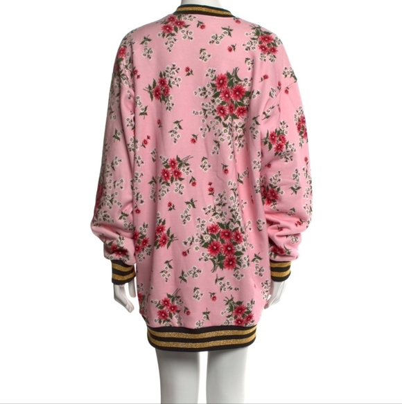 Rodarte printed mini sweatshirt dress  embroidered and glitter accents SZ Meduim - Picture 6 of 16